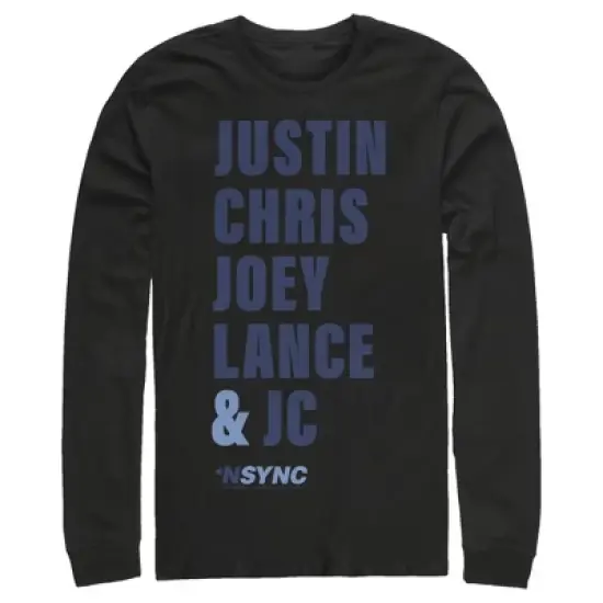 Men's NSYNC Band Name Stack Long Sleeve Shirt image {2}
