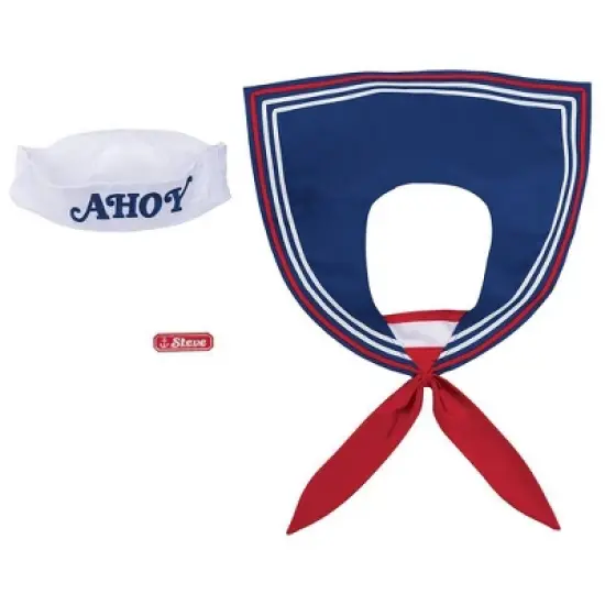 Netflix Stranger Things Adult Scoops Ahoy Disguise Halloween Costume Kit One Size Fits Most: Includes Hat, Collar & Nametag image {2}