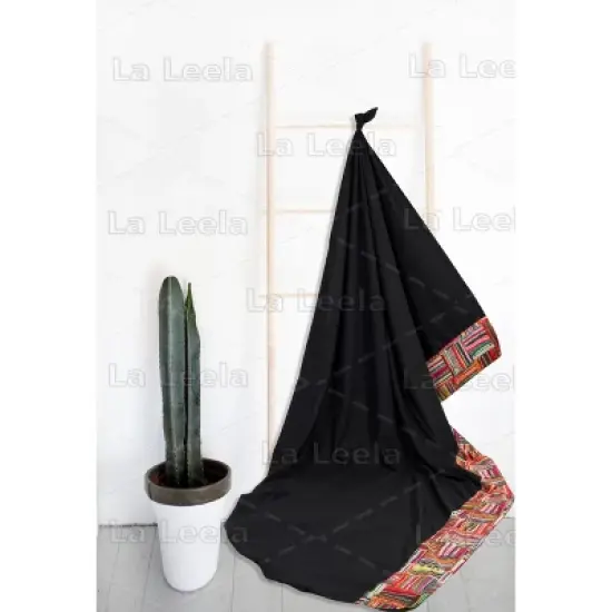 LA LEELA Men's Swimwear Cover Up Summer Pareo Sarong One Size Stripes Black image {4}
