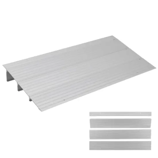 Door Ramp, Threshold Ramp 4'' Rise - 320kg Capacity Aluminum Floor Transition Strip for Wheelchair, Scooter, Motorhome, Pets, Truck image {9}
