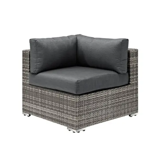 4pc Metal Multi-Shade Rattan Sectional - Gray - Saracina Home image {4}