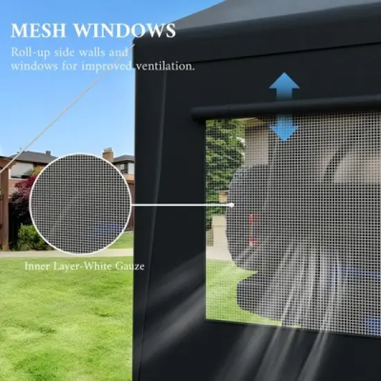 YARDSIGHT Heavy Duty Portable Carport Garage with Removable Sidewalls, Roll-up Doors & Windows for Car, SUV, Truck, Boat - Durable & Versatile image {3}