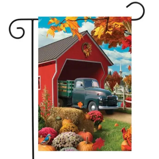 Briarwood Lane Fall Garden Flag 12x18 For Outdoor Harvest Bridge Autumn For Fall Garden Flag Flags For Outside image {1}