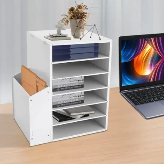 YIYIBYUS Desktop File Holder, File Storage System Document Holder image {2}