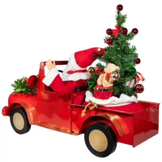 Northlight Animated and Musical Santa Driving Vintage Truck Christmas Decoration - 36.5" image {4}