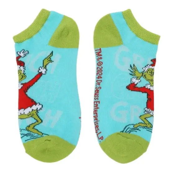 The Grinch Character Art Women's 5-Pair Ankle Socks-OSFA image {4}