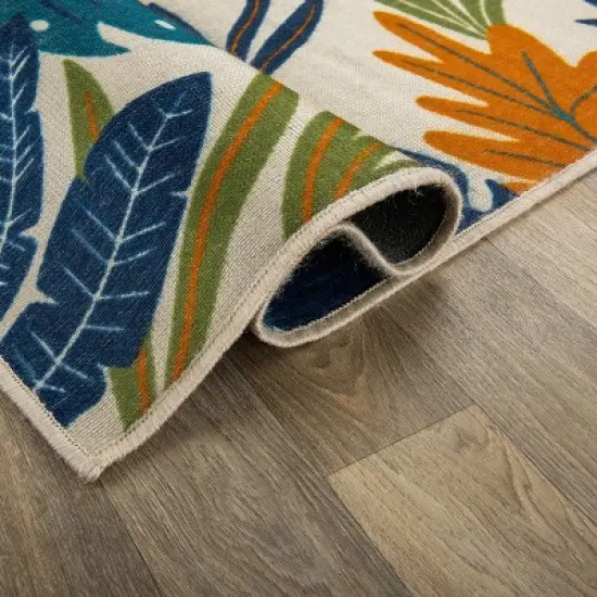 World Rug Gallery Contemporary Floral Leaves Indoor/Outdoor Area Rug:  Quick Dry,  UV Protection,  Flat Pile image {4}