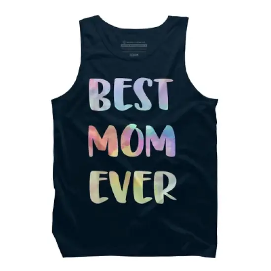 Men's Design By Humans Best Mom Ever Rainbow Bubble Text By MiuMiuShop Tank Top image {2}