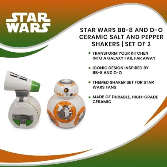 Seven20 Star Wars BB-8 and D-O Ceramic Salt and Pepper Shakers | Set of 2 image {6}