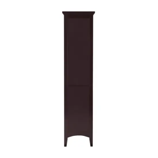 Teamson Home Glancy Two Shutter Doors Wooden Tall Tower Storage Cabinet Dark Brown image {7}