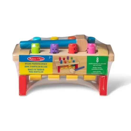 Melissa & Doug Deluxe Pounding Bench Wooden Toy With Mallet image {2}