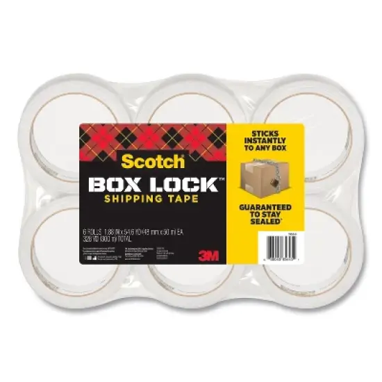 Scotch Box Lock Packaging Tape - 1.88" x 54.6 yds - Clear - Case of 6 image {7}