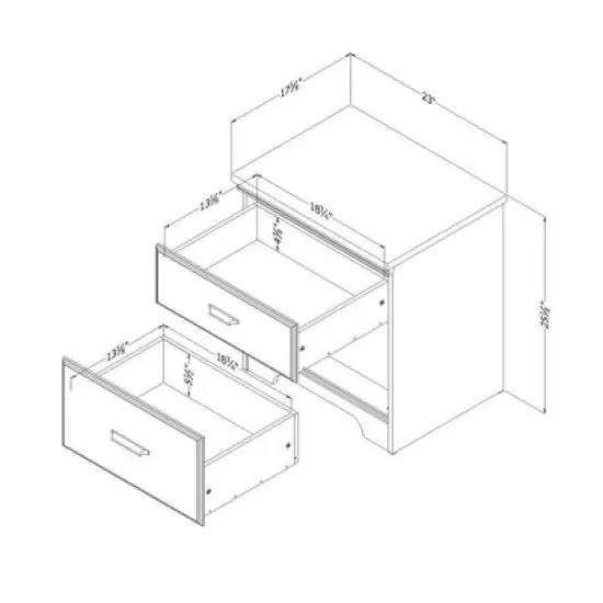 Versa 2 Drawer Nightstand - South Shore image {6}