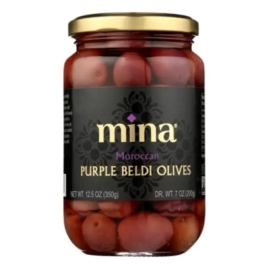 Mina Moroccan Purple Beldi Olives - Case of 6/12.5 oz image {1}