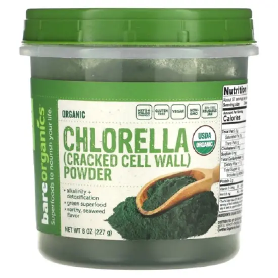 BareOrganics Organic Chlorella Powder, 8 oz (227 g) image {4}