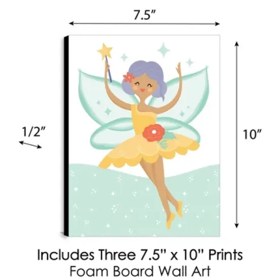 Big Dot of Happiness Let's Be Fairies - Fairy Garden Nursery Wall Art and Kids Room Decor - 7.5 x 10 inches - Set of 3 Prints image {3}