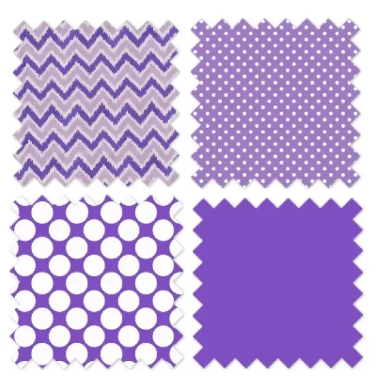 Bacati - Mix n Match Chevron/Dots Crib Rail Guard set of 2 Covers Purple image {5}