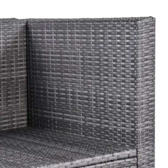 7pc Outdoor Set with Rattan Sofa & Cushions - Gray - GODEER image {12}
