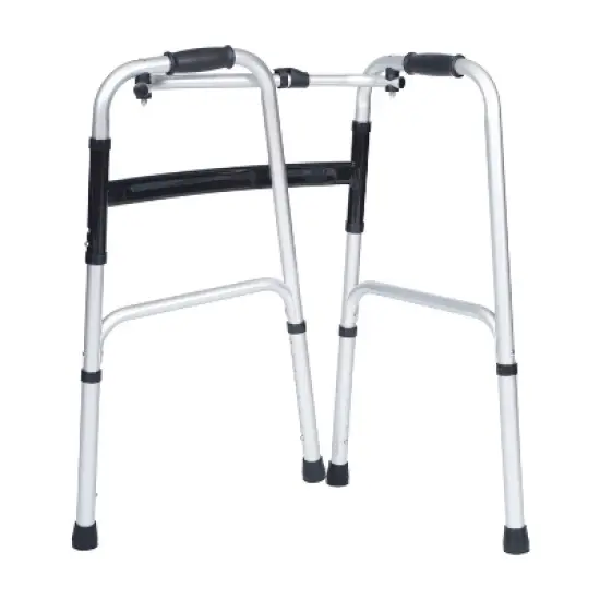 Flash Furniture Lightweight Adjustable Height Folding Walker w/ Dual Frame Types in Silver/Black image {5}