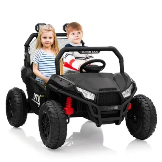 Ride On Car Utv, 24V 2 Seater, Off-Road Kids Electric Vehicles with Metal Frame, 3 Speeds for Boys and Girls image {7}