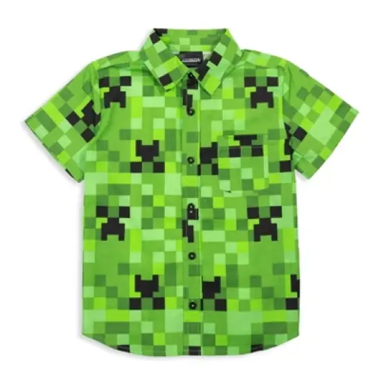 Minecraft Creeper Button Down Dress Shirt image {8}