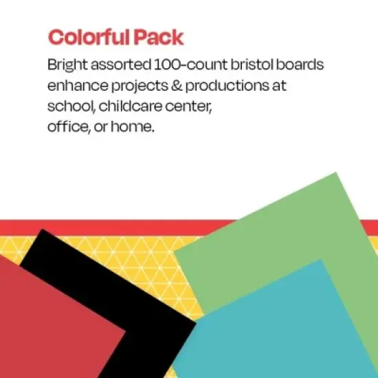 School Smart Bristol Board, 24 x 36 Inches, Assorted Colors, Pack of 100 image {4}