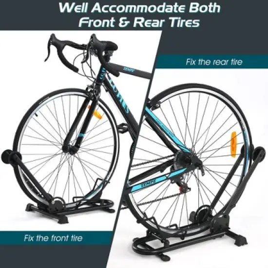 Costway Foldable Bike Floor Parking Rack Home Garage Storage Stand Fit 20''-29'' image {4}