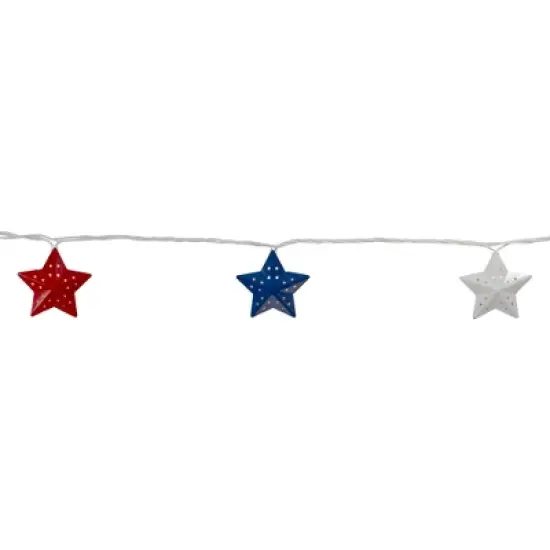 Northlight 10-Count Red and Blue Fourth of July Star String Light Set, 7.25ft White Wire image {5}