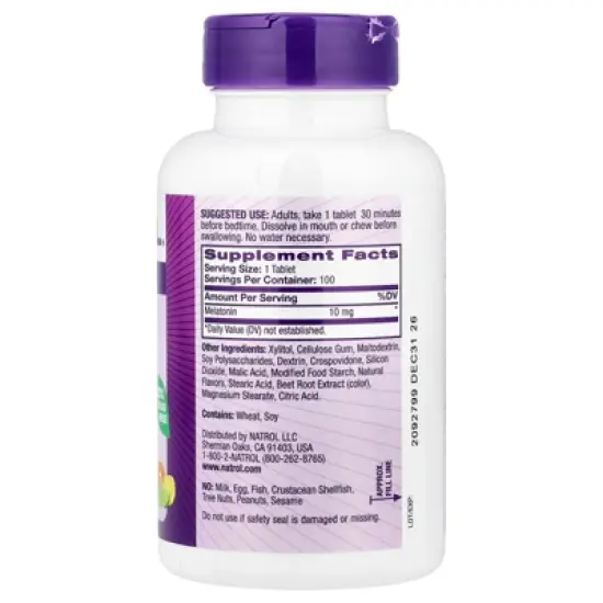 Natrol Melatonin, Fast Dissolve, Citrus, 10 mg, 100 Tablets image {1}