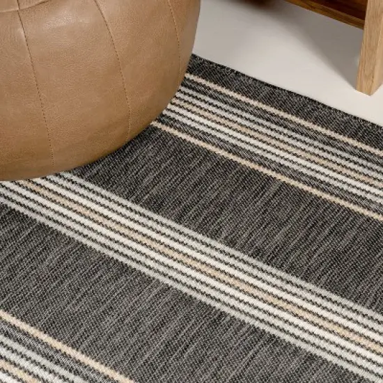 JONATHAN Y Argo Classic Nautical Mitre Stripe Reversible Machine-Washable Indoor/Outdoor Area Rug image {6}