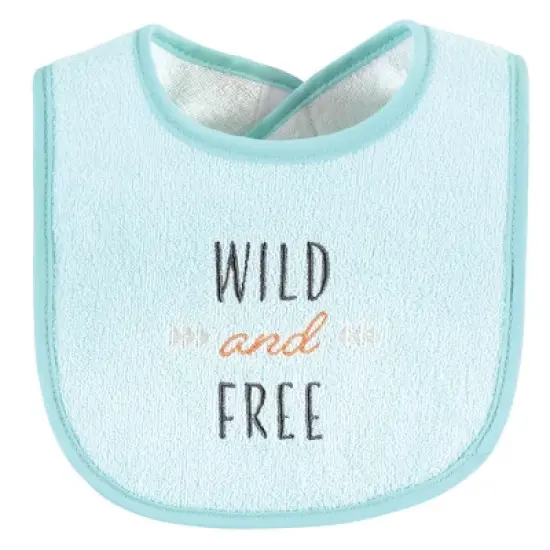 Hudson Baby Unisex Baby Cotton Terry Drooler Bibs with Fiber Filling, Neutral Woodland, One Size image {5}