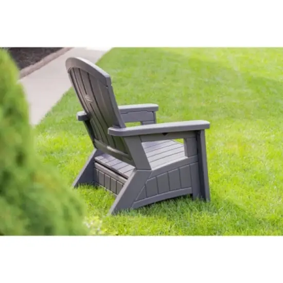 Elements Adirondack Chair with Storage Gray - Suncast image {6}