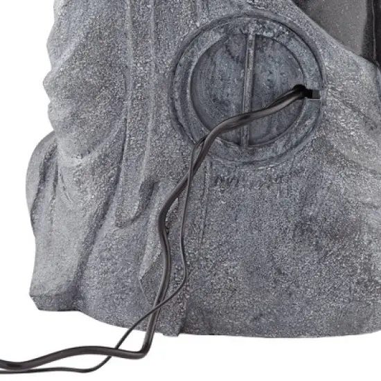 John Timberland Sitting Buddha Zen Outdoor Water Fountain with LED Light 28" for Yard Garden Patio Deck Porch House Exterior Balcony Meditation image {6}