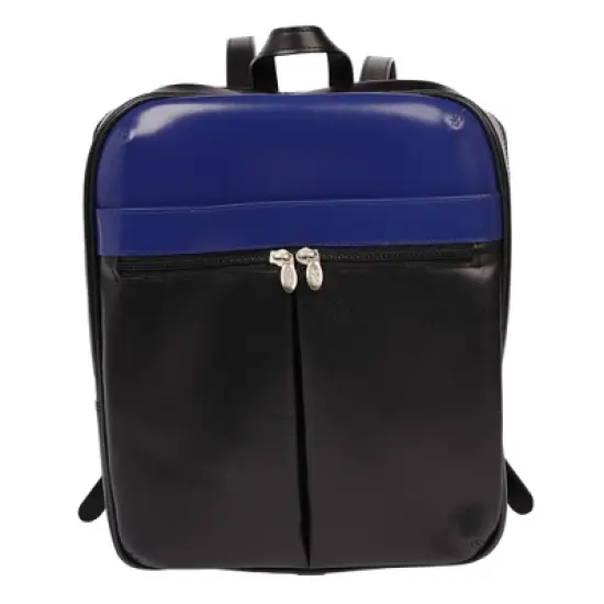 Mcklein Edison Slim Backpack Black Navy Top Grain Cowhide Leather 88137 : McKleinUSA : McKleinUSA image {3}