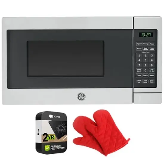 GE Countertop Microwave Oven 700 W 0.7 Cu Ft Steel + 2 Year Warranty & Oven Mitt image {8}