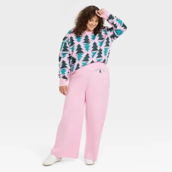 Women's On Holiday Graphic Sweater Pants - Pink image {2}