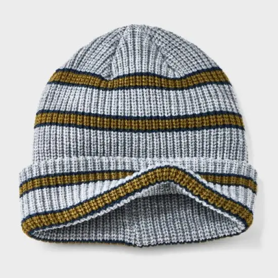 Men's Retro Striped Beanie - Goodfellow & Co&trade; Gray image {2}