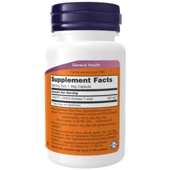 7-Keto 100 mg by Now Foods  -  60 VegCap image {1}