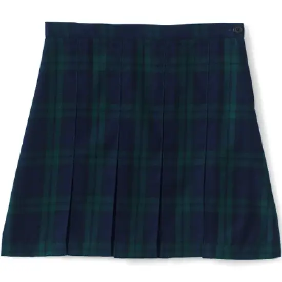 Lands' End School Uniform Girls Plaid Box Pleat Skirt Top of the Knee image {12}