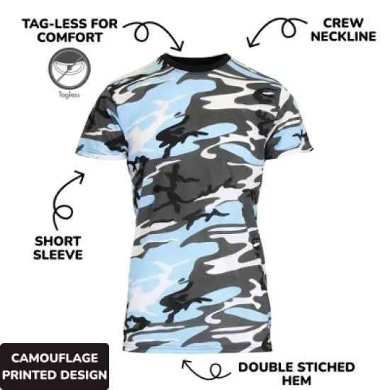 Galaxy By Harvic Men's Slim Fit  Camo Print Short Sleeve T-Shirt image {1}