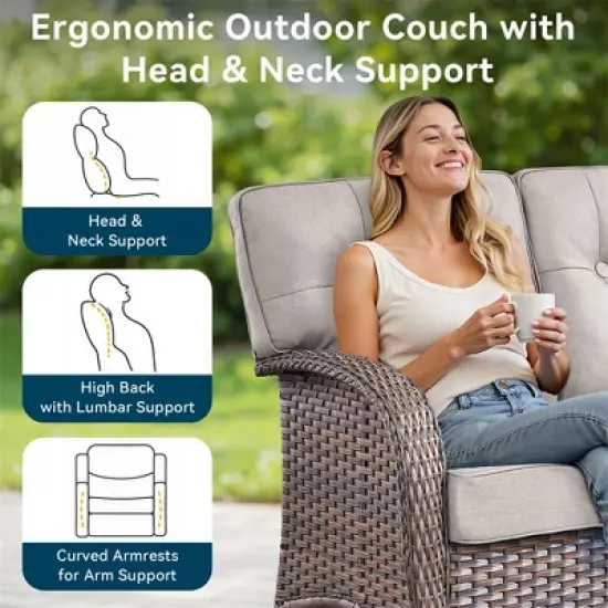 8 Pieces Gymojoy Sofa Chairs Ottoman with Swivel Chairs image {3}