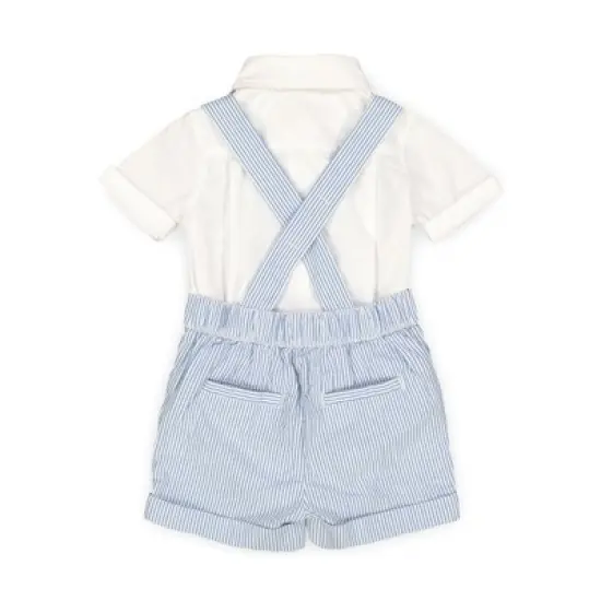 Hope & Henry Baby Organic Cotton Dapper Shortie Overall Set image {3}