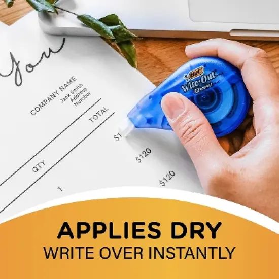 BIC Wite-Out EZ Correct Correction Tape White Pack of 6 (BICWOTAPP11-6) image {2}