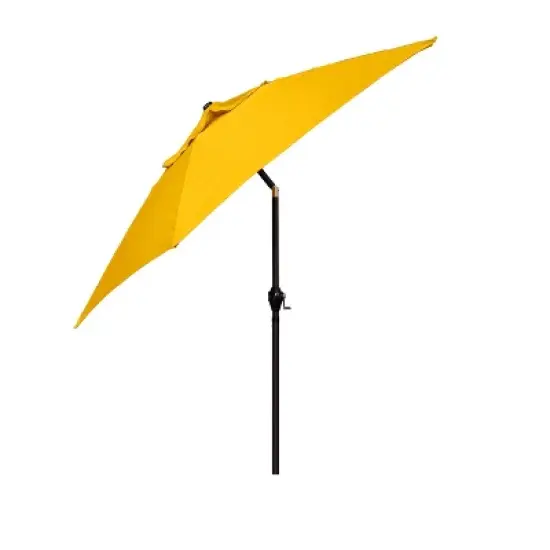 9' x 9' Aluminum Market Patio Umbrella with Crank Lift and Push Button Tilt Yellow - Astella image {2}