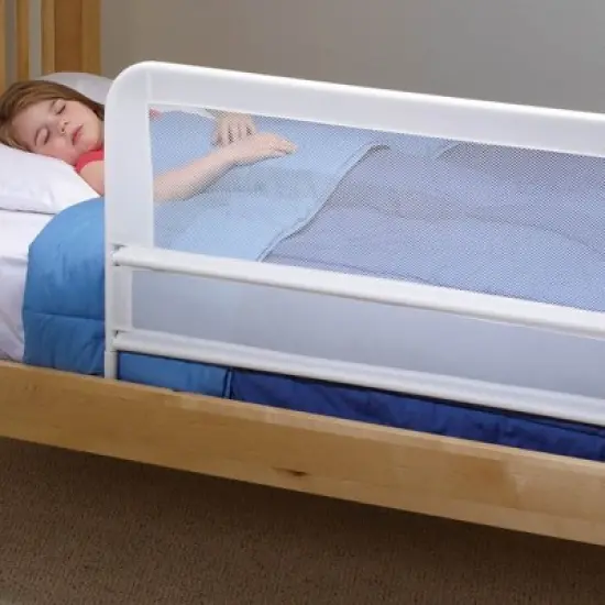 KidCo Mesh and Steel Double Pack Telescopic Toddler Child Bed Rail Guard, White image {4}