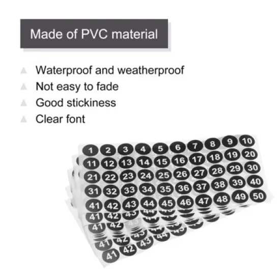 Unique Bargains Office Warehouse Self-Adhesive Number Stickers 15 Sheet image {2}