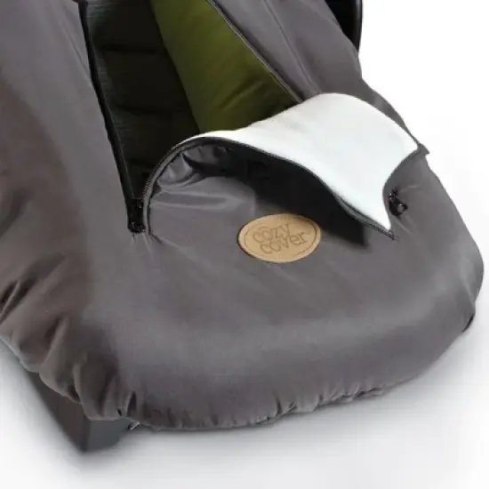 CozyBaby Original Baby and Infant Insulated Car Seat Cover with Dual Zippers and Elastic Edge with Dual Zipper Design and Pull-Over Flap, Charcoal image {3}