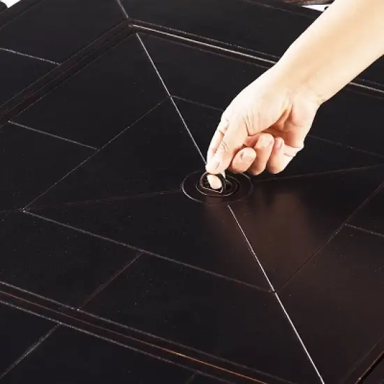 5pc Set with 42" Square Outdoor Aluminum Fire Table & 4 Swivel Rocking Chairs & a Wind Blocker - Oakland Living image {5}