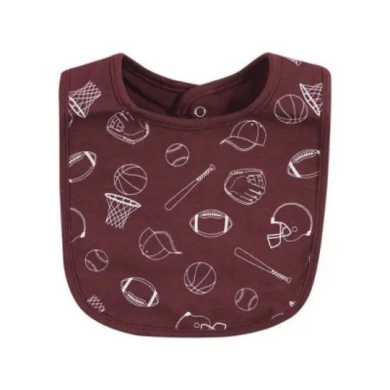 Hudson Baby Infant Boy Cotton Bibs, Mom Dad Athletic, One Size image {4}