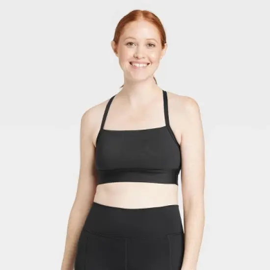 Women's Light Support Brushed Sculpt Halter Midline Sports Bra - All in Motion&trade; image {5}